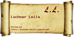 Lechner Leila névjegykártya